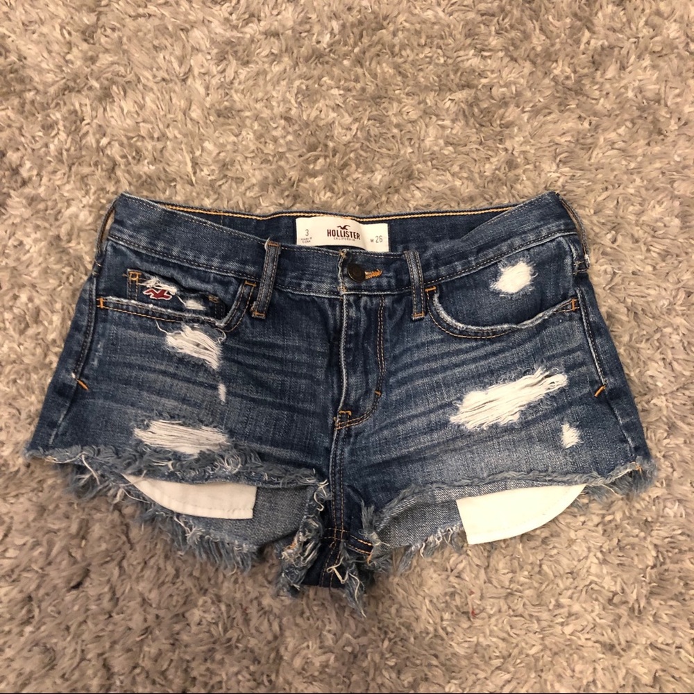 Hollister Medium Wash Distressed Jean Shorts